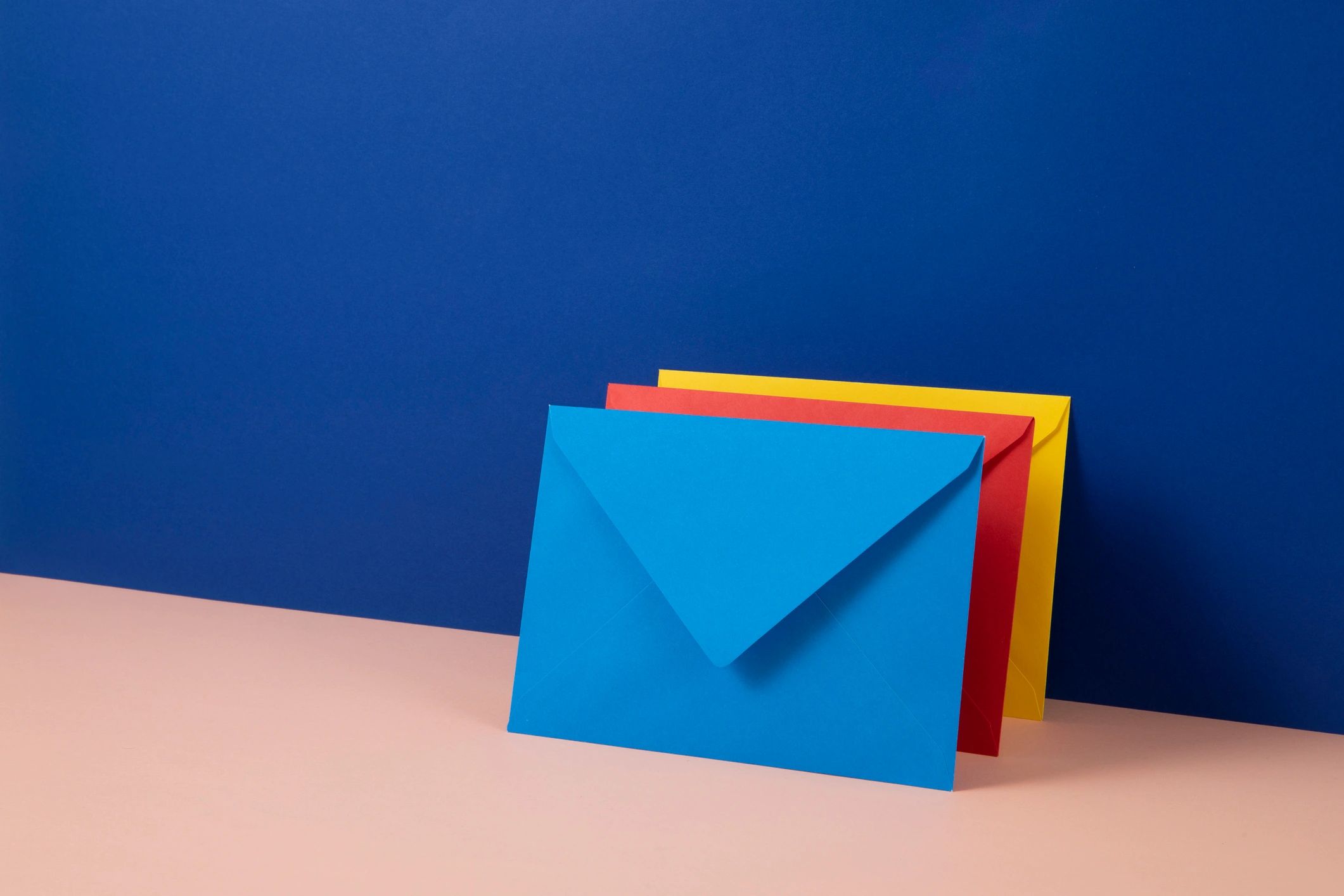 Colorful envelopes representing direct mail campaigns