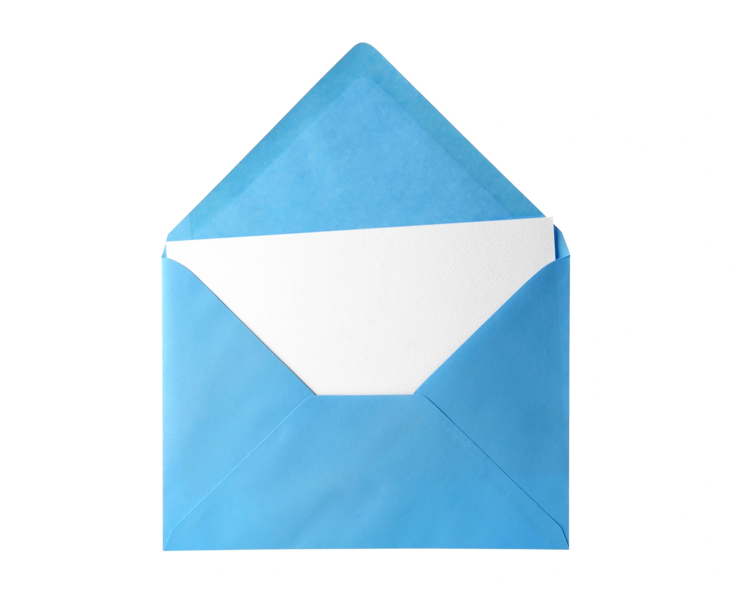 Direct mail postcard and envelope arranged on a white background