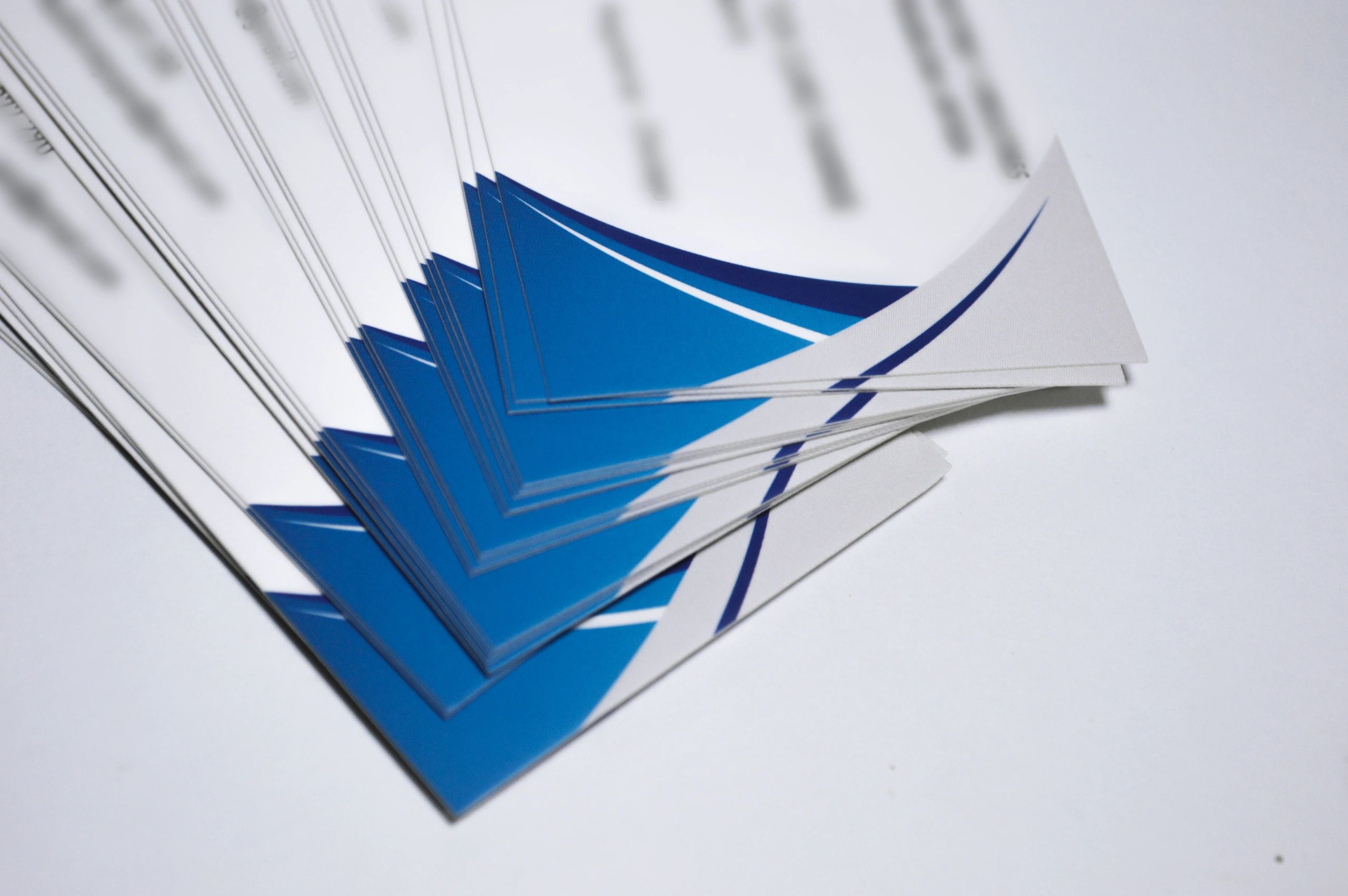 Printed business cards representing finished print materials