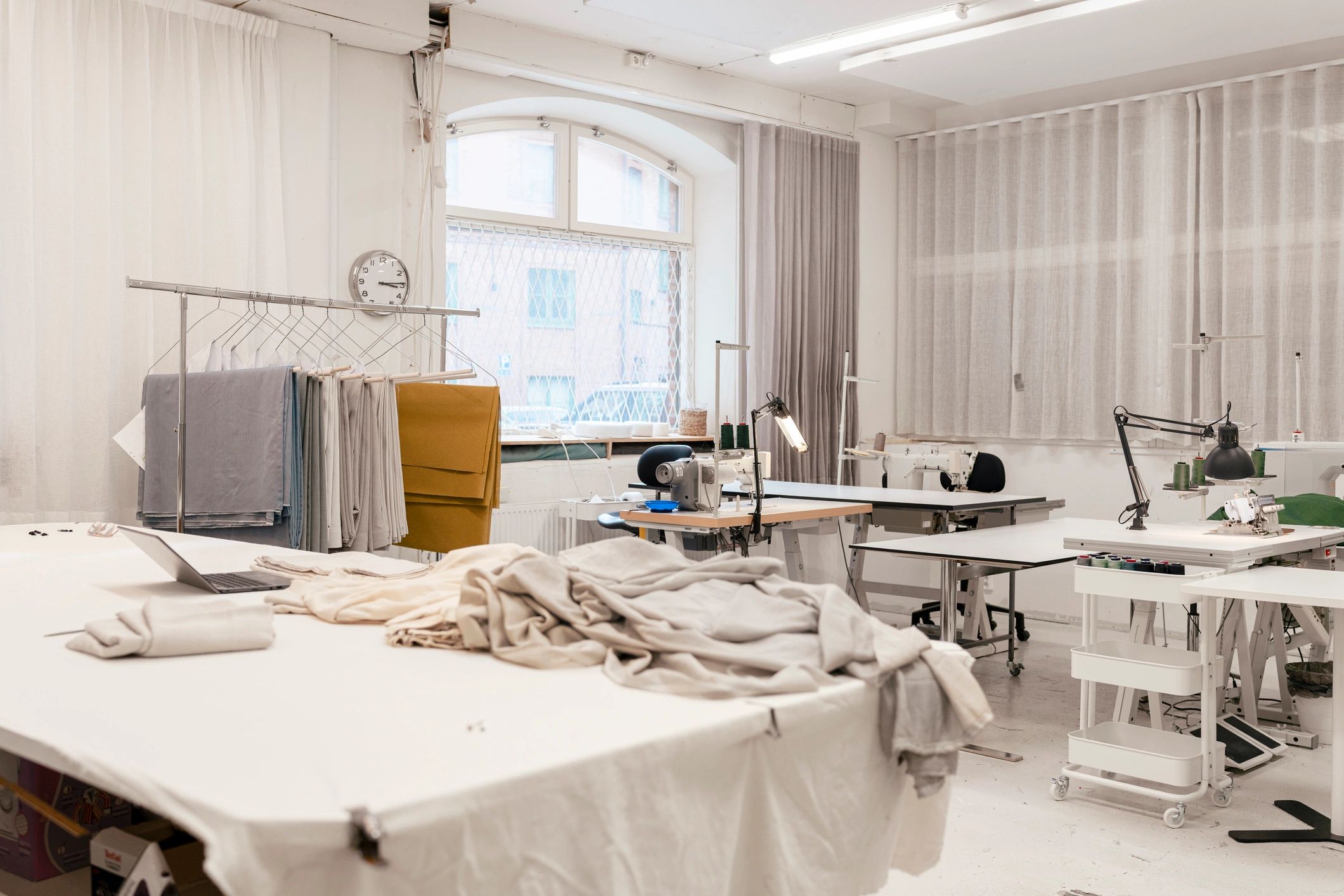Bright professional print production workspace
